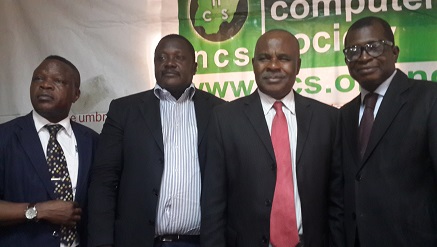 (L-r): Iyiola Ayoola, director, Corporate Communication, Jide Awe, chairman, Publicity, Events and Trade Services Committee, Professor David Adewumi, president and Moses Braimah, chairman, Conference Committee, all of the NCS during the a press conference in view of her 25th conference holding in Enugu State…